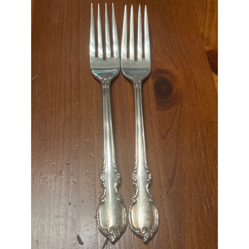 1847 Rogers Bros Reflection Silverplate Dinner Forks Set of 2 IS Vintage - Picture 5 of 5
